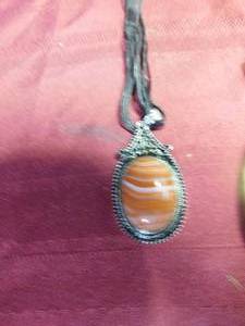 lot 150 image: 3 rock pendants-Amazonite and agates