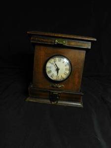 lot 181 image: Antique wooden folding clock
