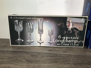 lot 139 image: 3 - Boxes of Cristal Darques Glasses (Genuine Lead Crystal 24%)
