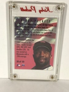 lot 424 image: 1994 Fleer Kirby Pucket Minnesota Twins All Star Game Baseball Card #20 of 50