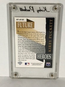 lot 430 image: 1993 Upper Deck Future Heroes Kirby Pucket Baseball Card #61 of 63