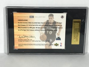 lot 436 image: 2000-01 Upper Deck UD Ultimate Game Jersey Wally Szczerbiak Minnesota Timber Wolves Graded Basketball Card #WS-J