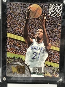lot 438 image: 1995-96 Fleer Metal Kevin Garnett Minnesota Timber Wolves Basketball RC Rookie Card #167