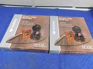 lot 268 image: 2 New glass corner shelves