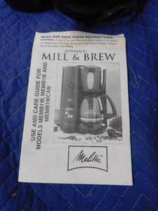 lot 274 image: Melitta mill and brew coffee pot with instructions