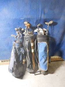 lot 293 image: 3 Sets of golf clubs with bags