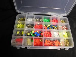 lot 312 image: Plano tackle box with Parts for making spinners