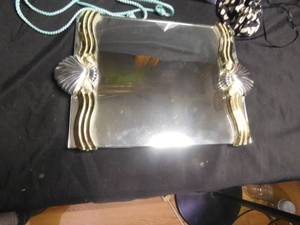 lot 324 image: Vintage dresser mirror tray, Vintage jewelry holding travel bags, scarfs and more
