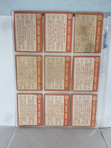lot 455 image: Lot of 9 - 1964 Topps Baseball Cards