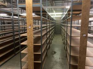 Industrial Tear Drop Shelves 30 x 48 x 9 - 10 Tall- 9 Sections