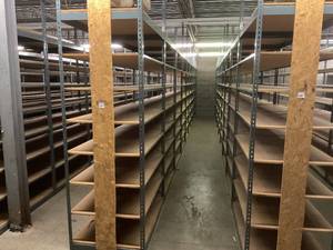 Industrial Tear Drop Shelves 30 x 48 x 9 - 10 Tall- 9 Sections