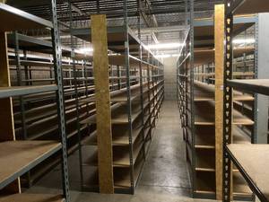 Industrial Tear Drop Shelves 30 x 48 x 9 - 10 Tall- 9 Sections