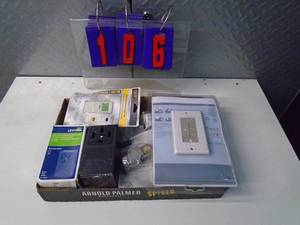 lot 106 image: Flat of electronics or plumbing store pulls. As shown.