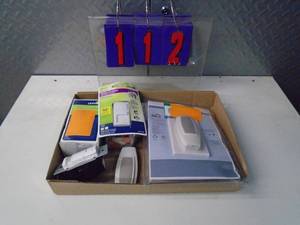 lot 112 image: Flat of electronics or plumbing store pulls. As shown.