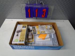 lot 113 image: Flat of electronics or plumbing store pulls. As shown.