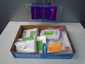 lot 117 image: Flat of electronics or plumbing store pulls. As shown.