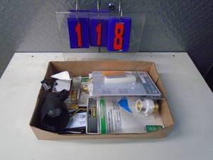 lot 118 image: Flat of electronics or plumbing store pulls. As shown.