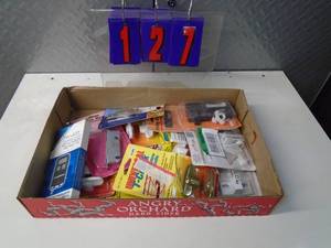 lot 127 image: Flat of electronics or plumbing store pulls. As shown.