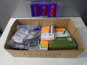 lot 128 image: Flat of electronics or plumbing store pulls. As shown.