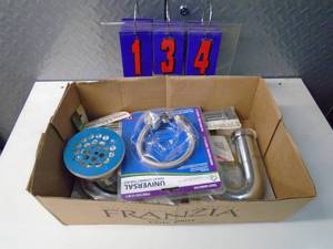 lot 134 image: Flat of electronics or plumbing store pulls. As shown.