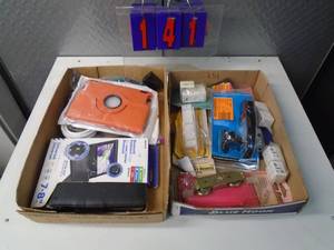 lot 141 image: Flat of electronics or plumbing store pulls. As shown.