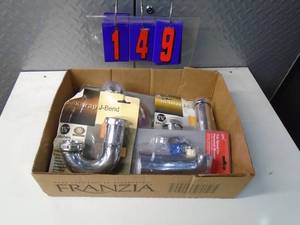 lot 149 image: Flat of electronics or plumbing store pulls. As shown.