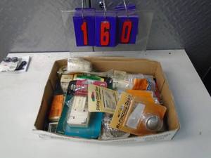 lot 160 image: Flat of electronics or plumbing store pulls. As shown.