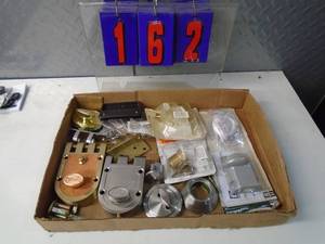lot 162 image: Flat of electronics or plumbing store pulls. As shown.