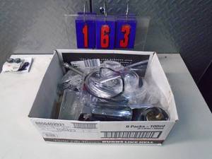 lot 163 image: Flat of electronics or plumbing store pulls. As shown.