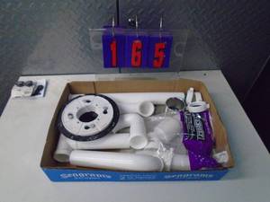 lot 165 image: Flat of electronics or plumbing store pulls. As shown.