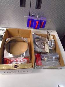 lot 171 image: Flat of electronics or plumbing store pulls. As shown.
