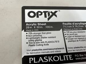 New Optix Acrylic Sheet 28 x 30 x .100