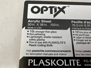 New Sheet of Optix Acrylic Sheets 30 x 36 x .100