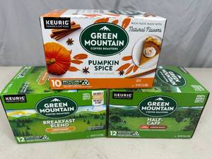 3 New Boxes of Green Mountain Keurig K-Cup Coffee
