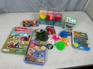 Assorted Toys, Birthday Candles, Travel Games, Etc.
