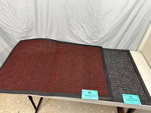 2 New Heavy Rubber Backed Entry Mats - 24 x 26 inches