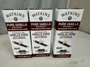 3 New Watkins PURE Vanilla Extract