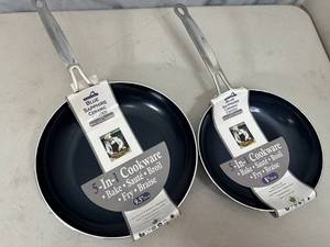 2 New Blue Sapphire Ceramic Coated Frying Pans