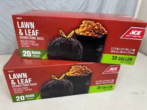2 New Boxes of 39 Gallon Trash Bags