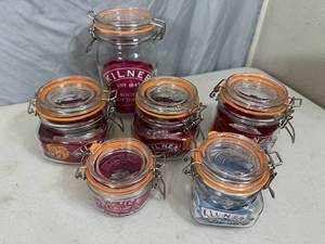 6 New Kilner Clip-Top Jars with Gaskets