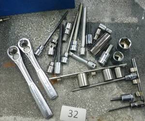 lot of two 38 ratchets and mix of metric and SAE sockets