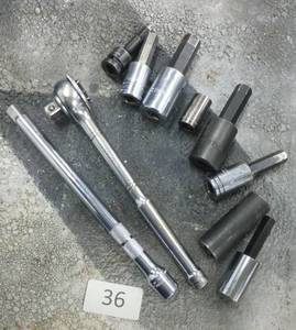 12 inch drive ratchet, extension and sockets