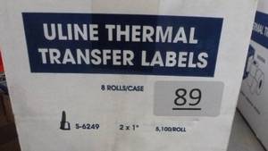 Box of 2x1 inch thermal transfer labels 7 rolls