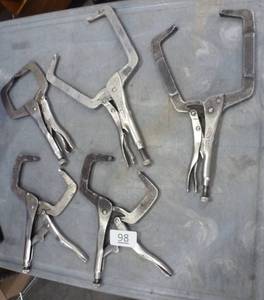Group of 5 large Vise Grip clamps