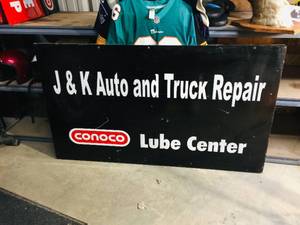 lot 7 image: Conoco Lube Center - Metal Sign