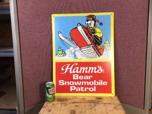 lot 17 image: HAMMs Bear Snowmobile Patrol - Metal Sign