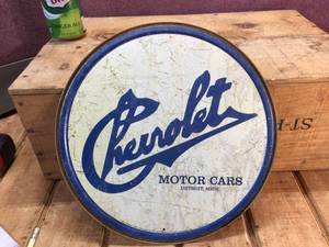 lot 50 image: Chevrolet Motor Cars Licensed Metal Sign