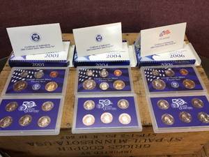 lot 83 image: 3 U.S. Mint Proof Sets plus Quarters
