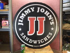 lot 89 image: Jimmy Johns Sandwiches Acrylic Sign