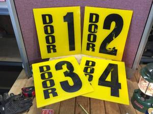 lot 90 image: 4 Acrylic Door Number Signs
